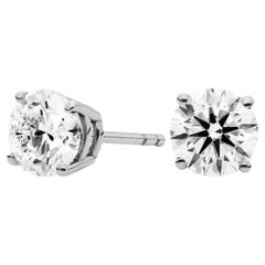 GIA Certified 1.03ct Natural Diamond Stud Earrings VVS1/F Color 14K White Gold