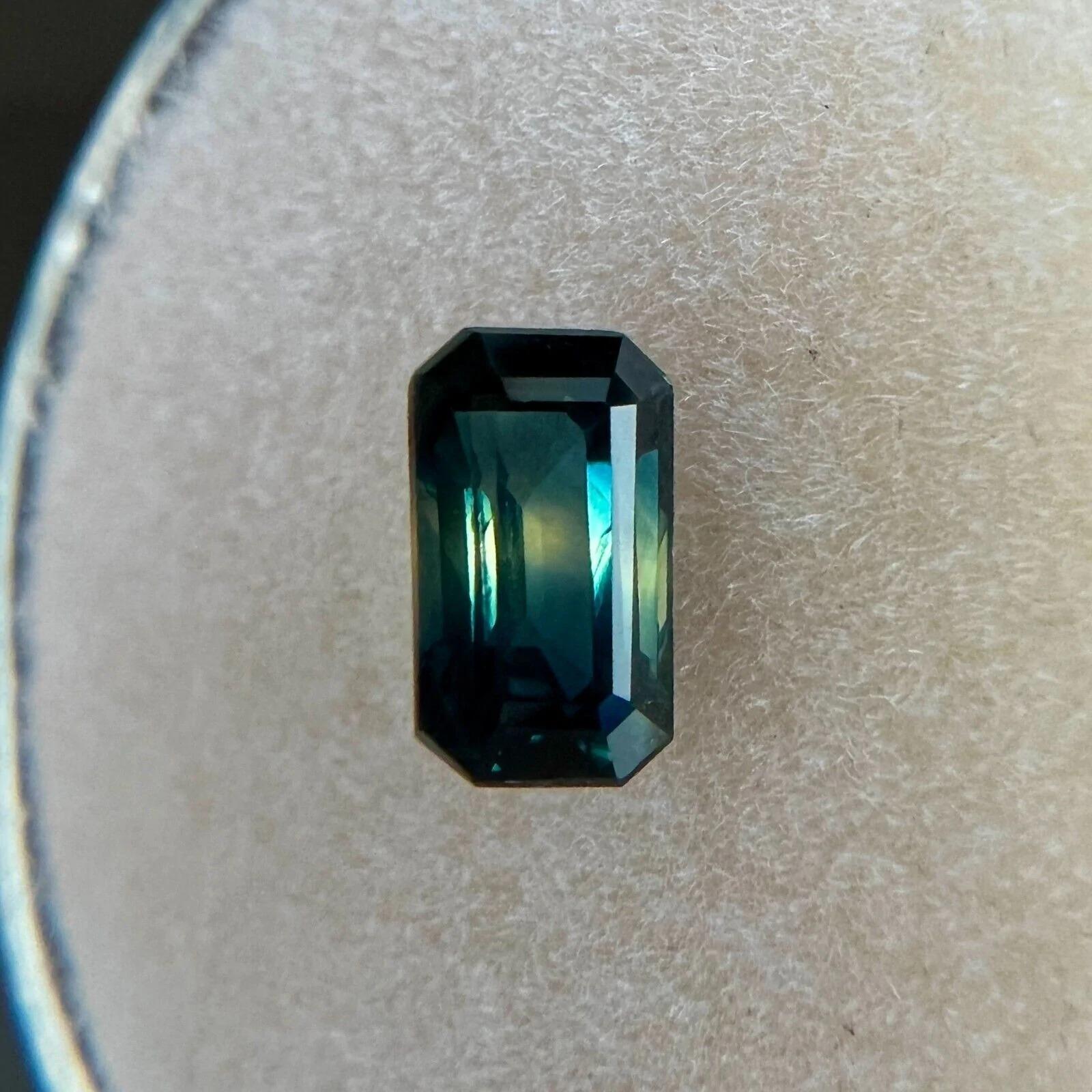 GIA zertifiziert 1,03ct Parti Farbe australischer Saphir Blau Gelb Unbehandelter Edelstein für Damen oder Herren
