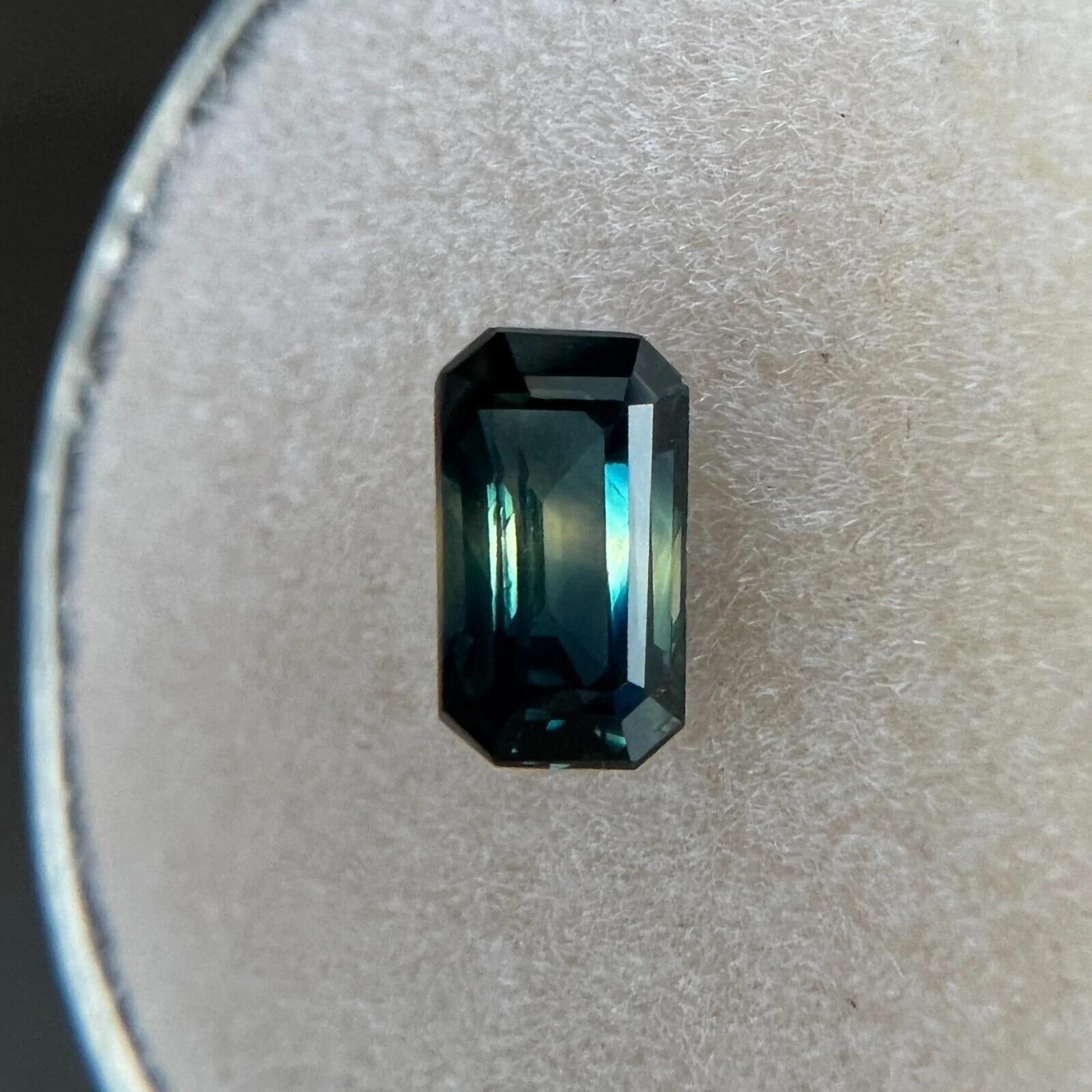 GIA zertifiziert 1,03ct Parti Farbe australischer Saphir Blau Gelb Unbehandelter Edelstein 2