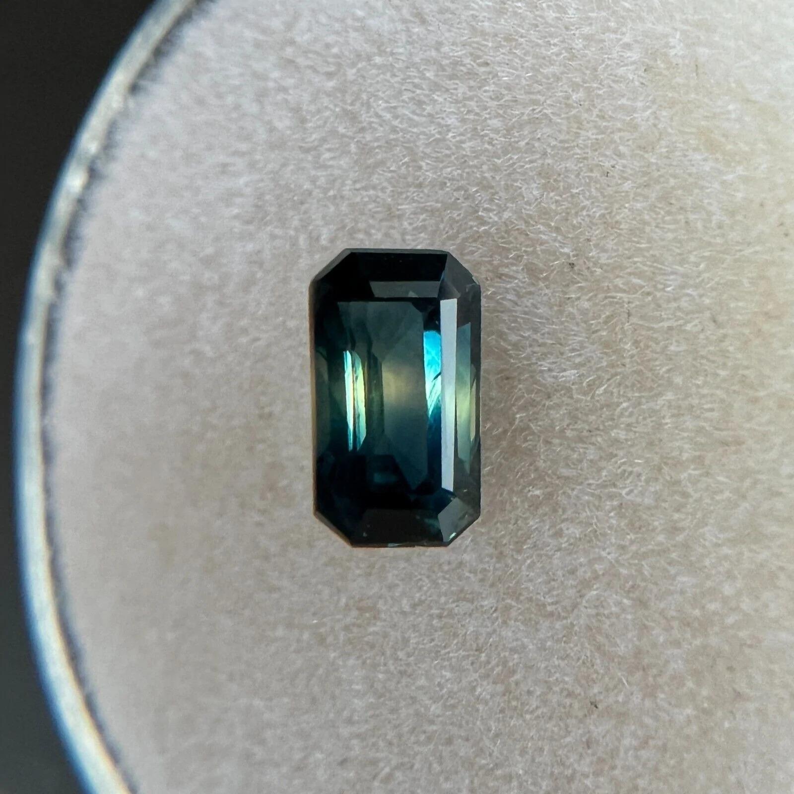 GIA zertifiziert 1,03ct Parti Farbe australischer Saphir Blau Gelb Unbehandelter Edelstein 3