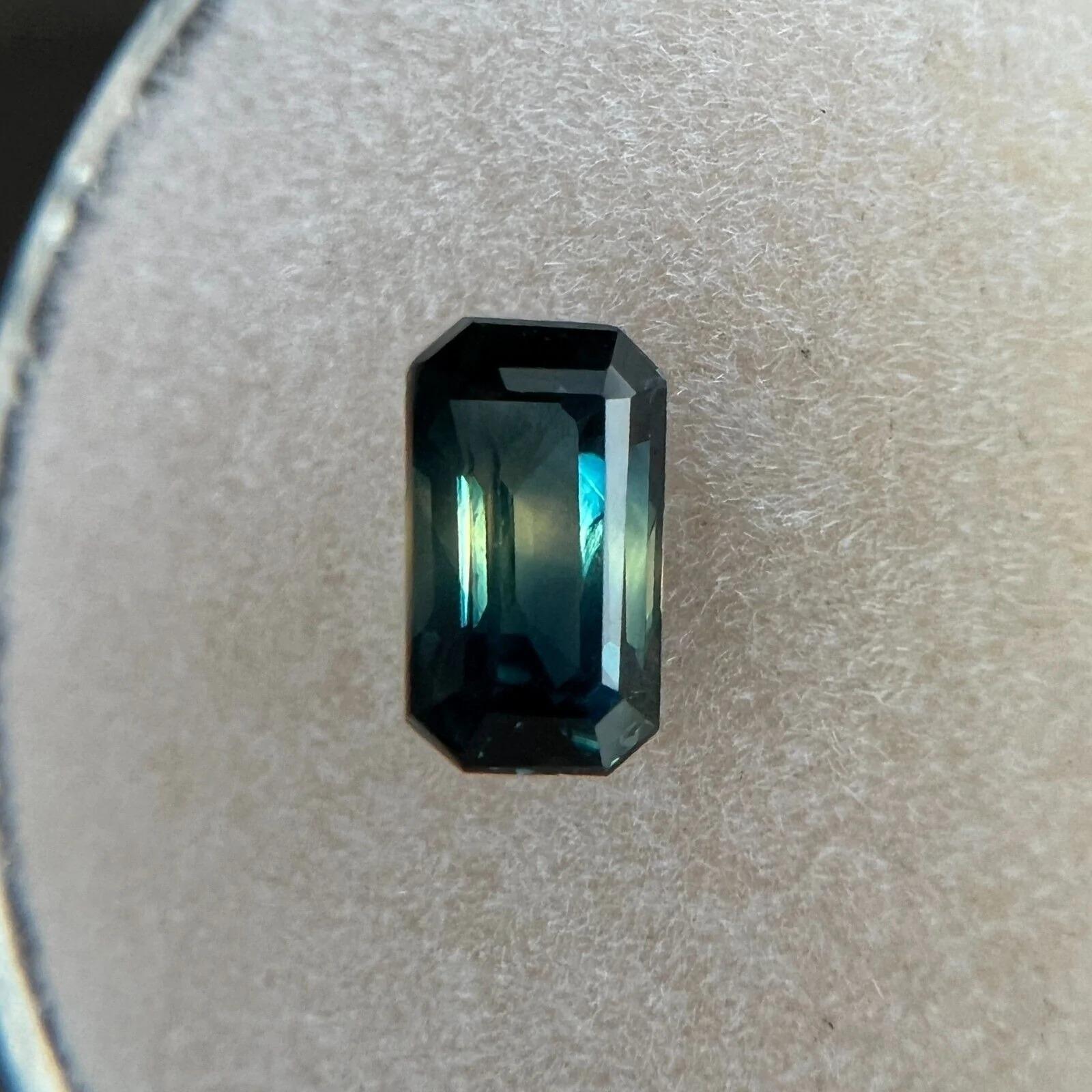 GIA zertifiziert 1,03ct Parti Farbe australischer Saphir Blau Gelb Unbehandelter Edelstein 4