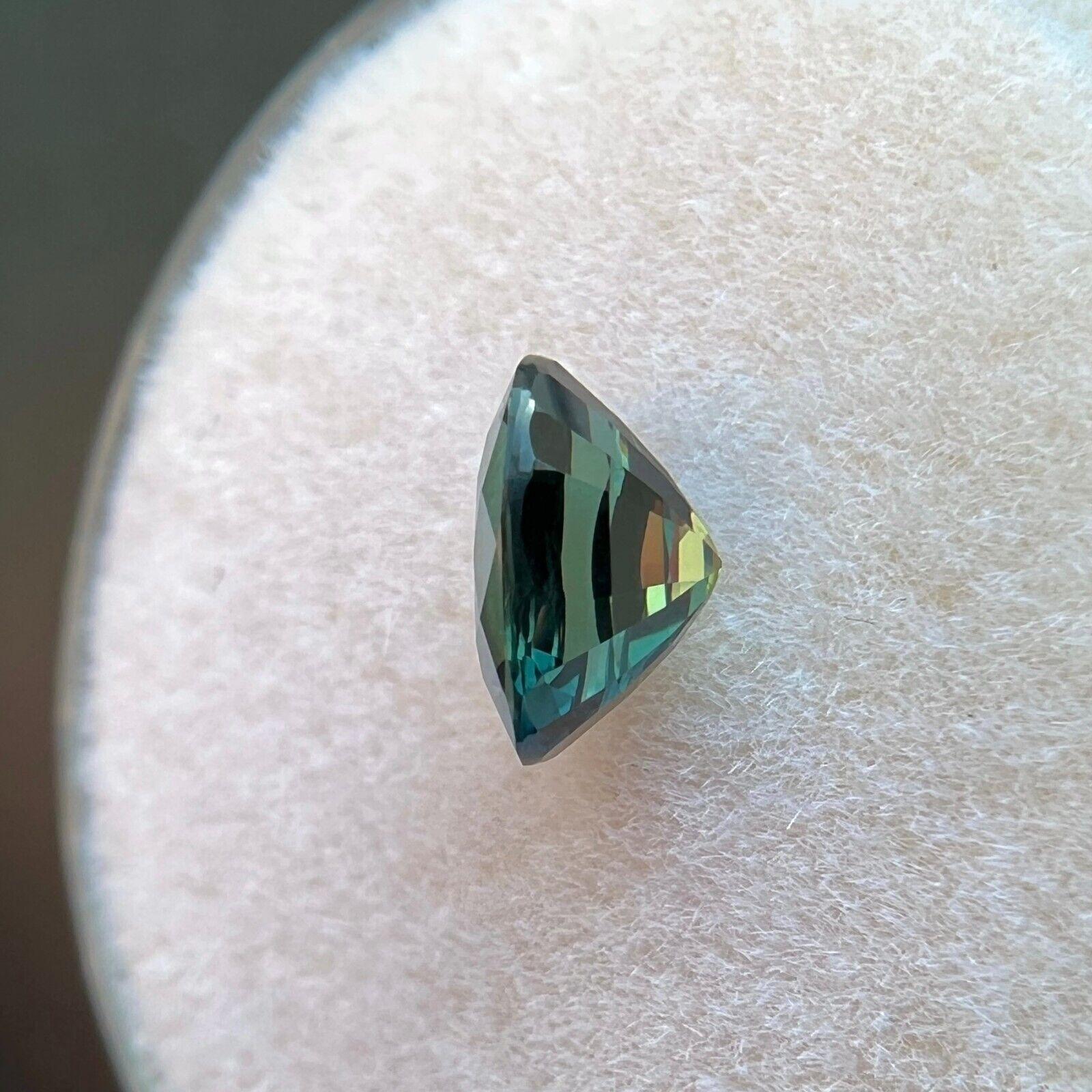 GIA Certified 1.03Ct Sapphire Natural Vivid Green Blue Untreated 6.8X4.3Mm IF For Sale 1