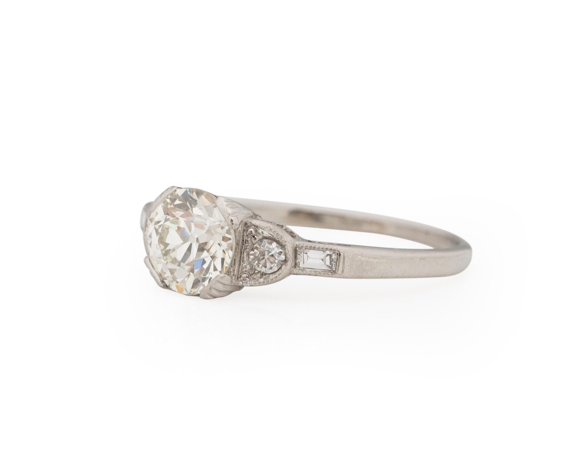 GIA zertifizierter 1,04 Karat Art Deco Diamant Platin Verlobungsring (Art déco) im Angebot