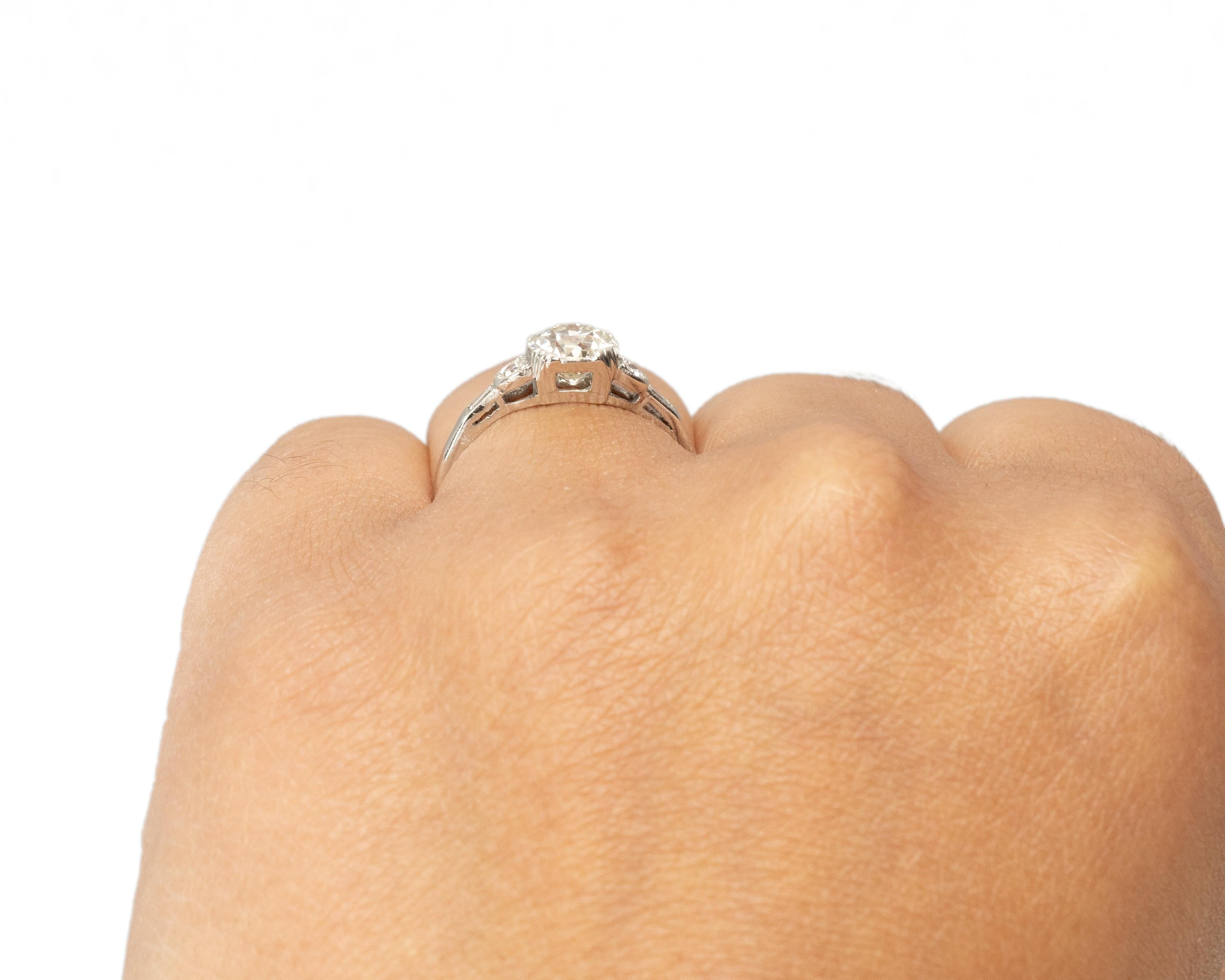 GIA zertifizierter 1,04 Karat Art Deco Diamant Platin Verlobungsring Damen im Angebot