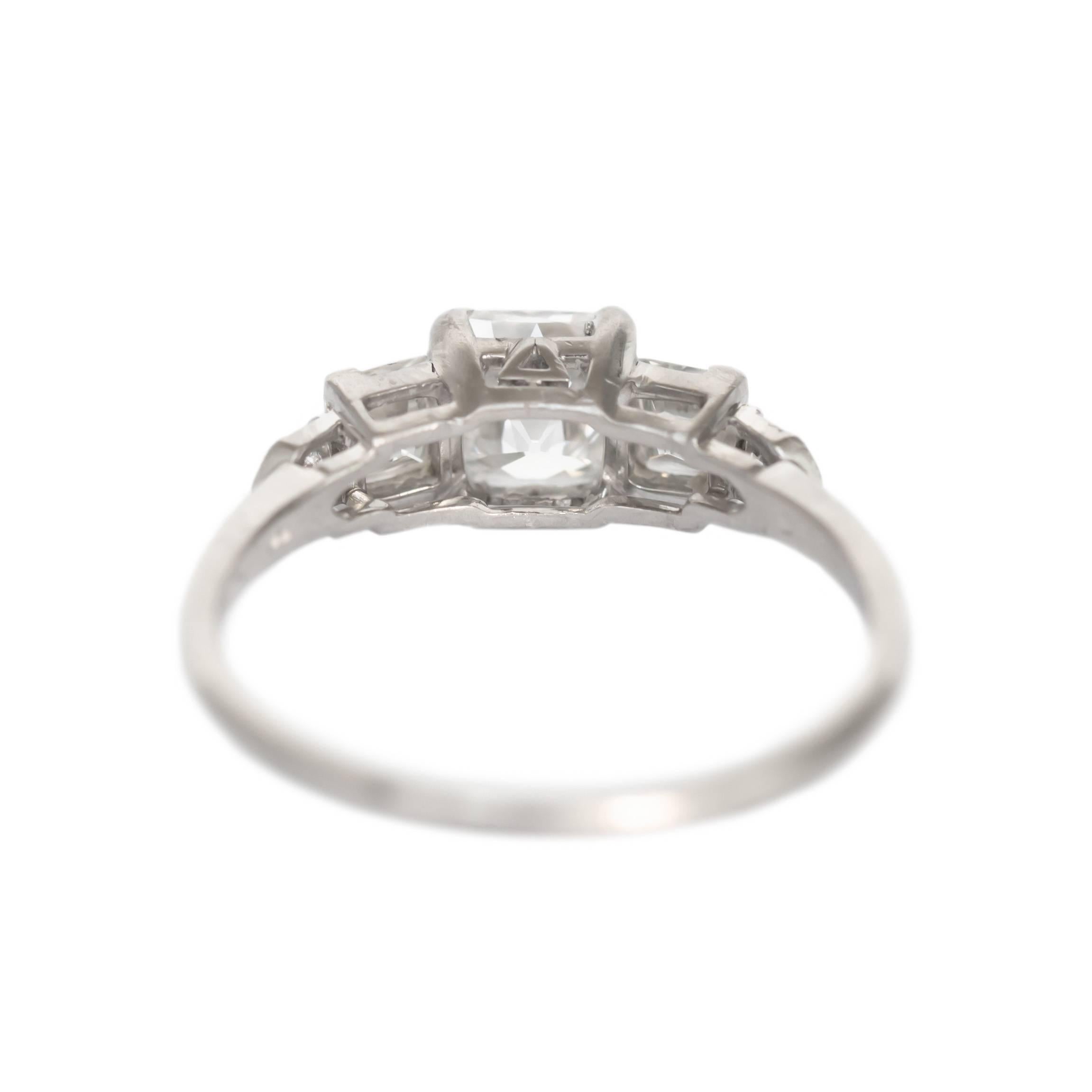 Art Deco GIA Certified 1.04 Carat Diamond Platinum Engagement Ring