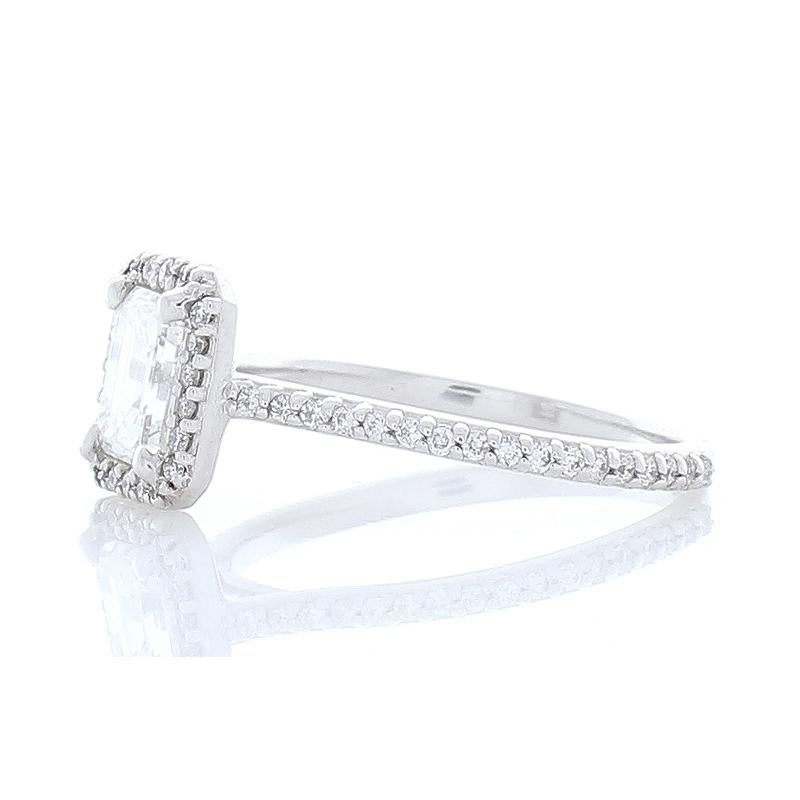 Contemporary GIA Certified 1.04 Carat Emerald Cut Diamond Cocktail Ring in Platinum