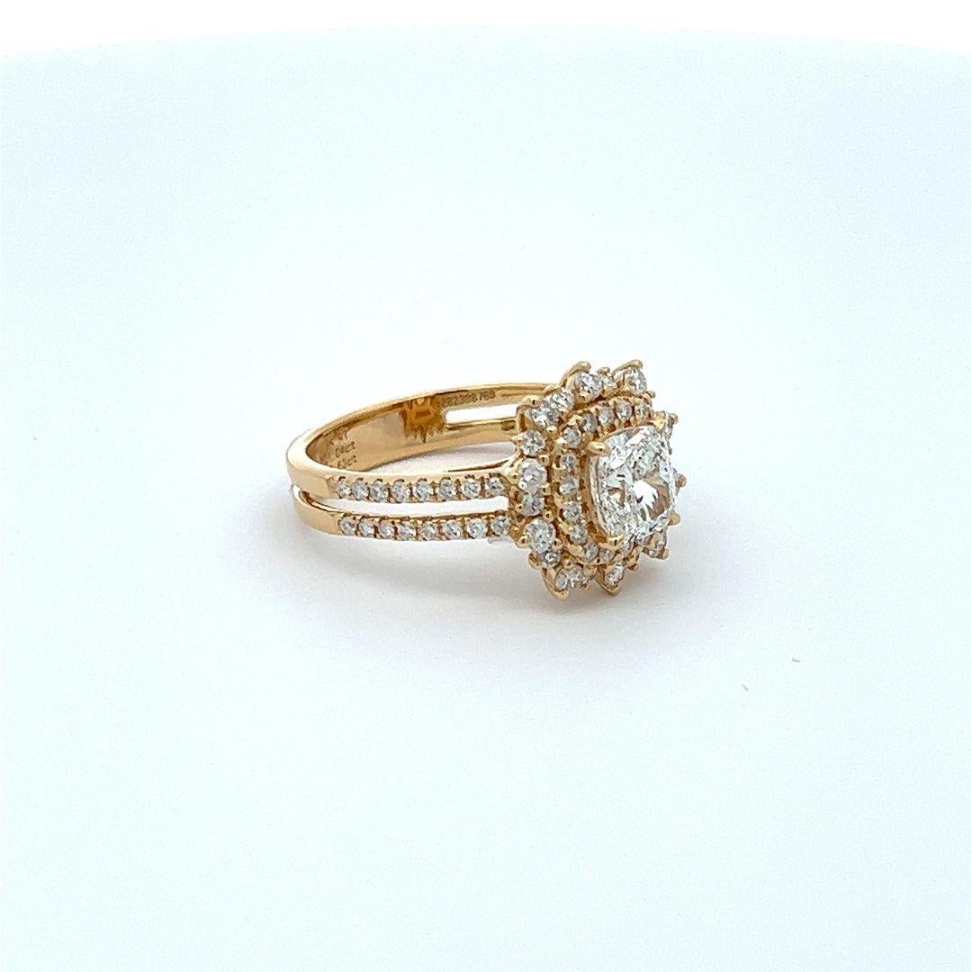Introducing our stunning GIA certified 1.04 carat Cushion cut F/SI2 Diamond Ring, the epitome of luxury and elegance. Crafted with exquisite attention to detail, this ring is the perfect symbol of your everlasting love.

The center of this