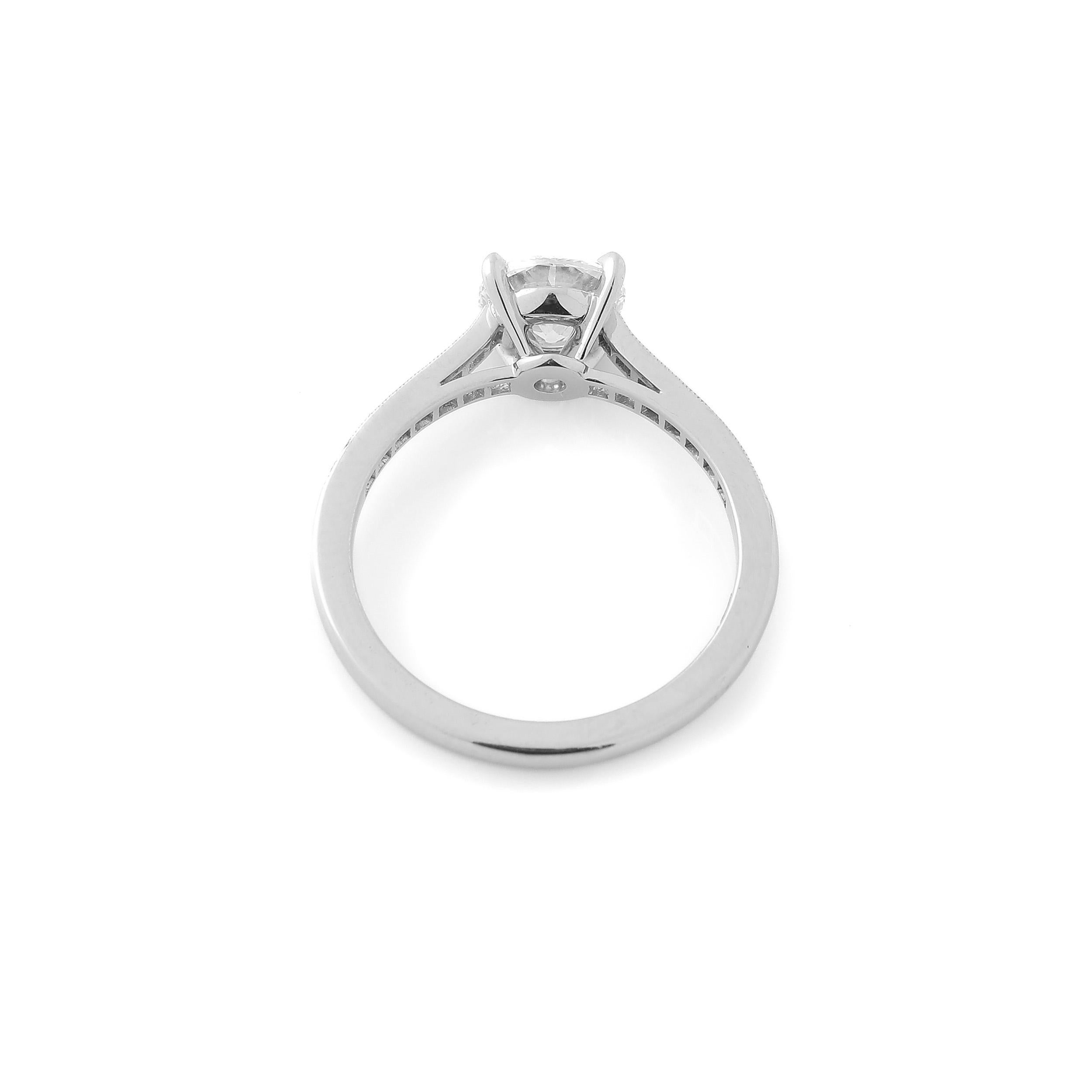 Round Cut GIA Certified 1.04 Carat F VS1 Round Brilliant Old Cut Diamond Solitaire Ring For Sale