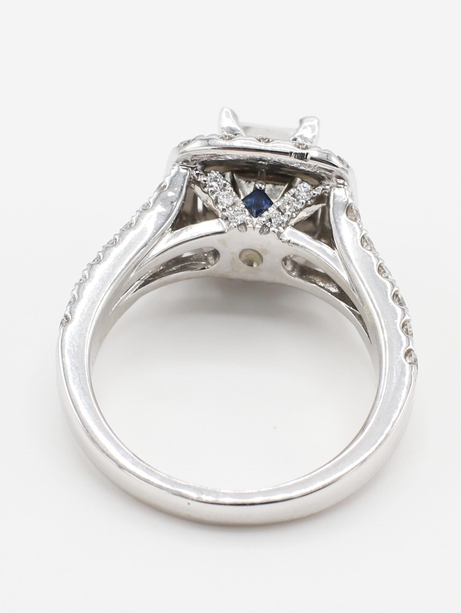 Modern GIA Certified 1.04 Carat H VS2 Princess Cut Vera Wang Diamond Engagement Ring