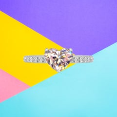 GIA Certified 1.04 Carat Heart Shape Pink Diamond Ring