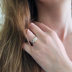 GIA certified  1.04 carat Light Green  Diamond  Ring