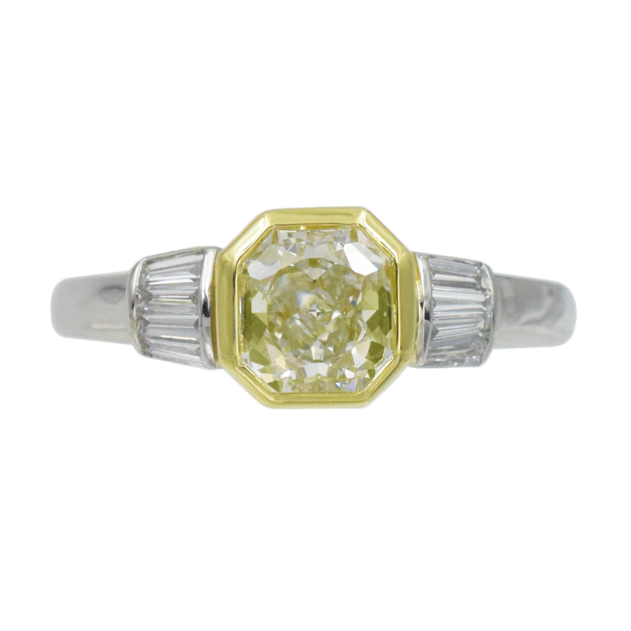 Artist GIA certified  1.04 carat Light Green  Diamond  Ring For Sale