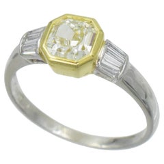 GIA certified  1.04 carat Light Green  Diamond  Ring