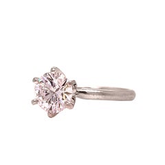 GIA Certified 1.04 Carat Round Brilliant Cut SI1 Clarity Diamond 14K Gold Ring
