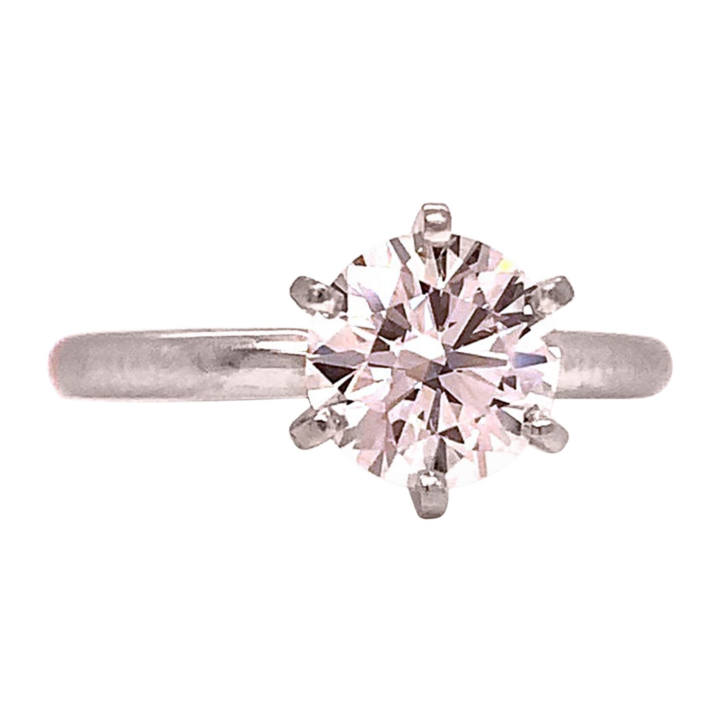 Bague en or 14 carats avec diamants taille brillant rond de 1,04 carat de pureté SI1 certifiés par le GIA