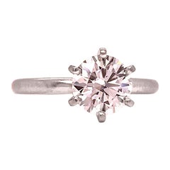 Bague en or 14 carats avec diamants taille brillant rond de 1,04 carat de pureté SI1 certifiés par le GIA