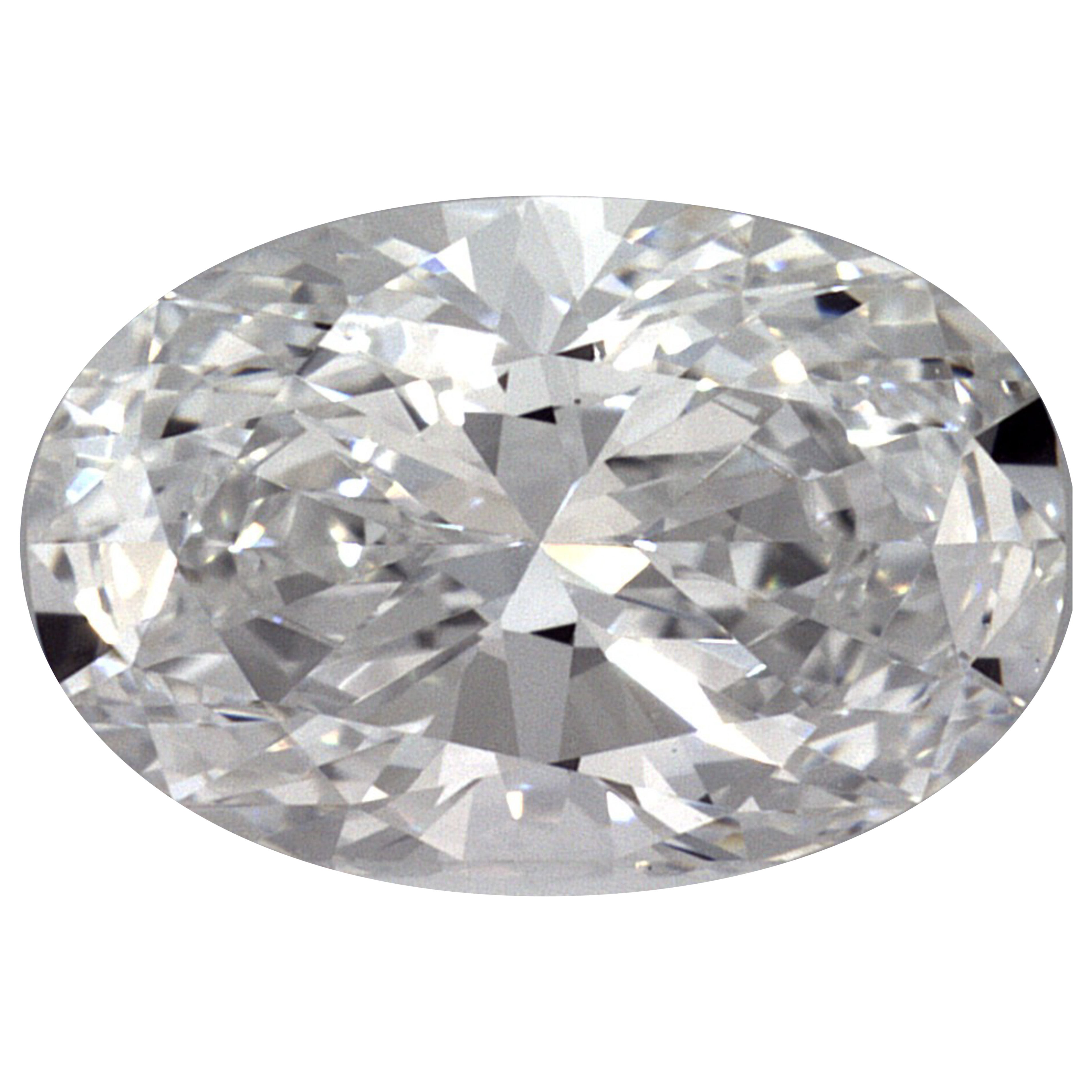 GIA Certified 1.04 CT Natural Diamond Oval Brilliant Cut D Color VVS2 Clarity