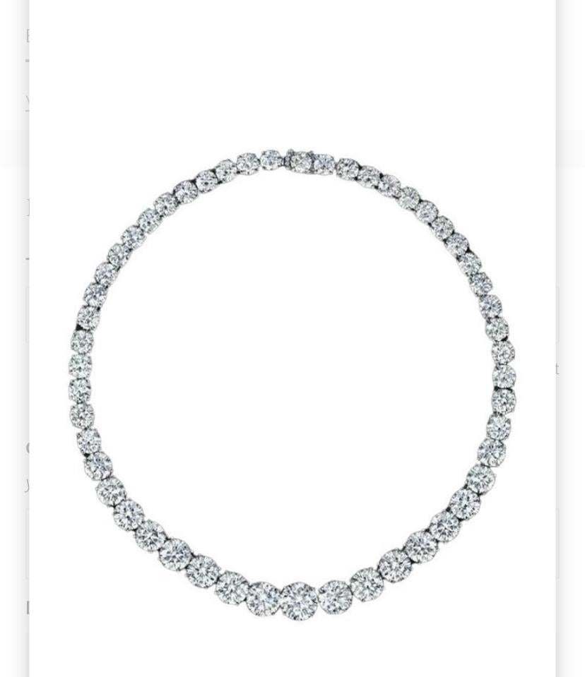 Platin Riviera, GIA-zertifizierte 104,00 Karat natürliche Diamanten  Halskette/Choker im Angebot 2