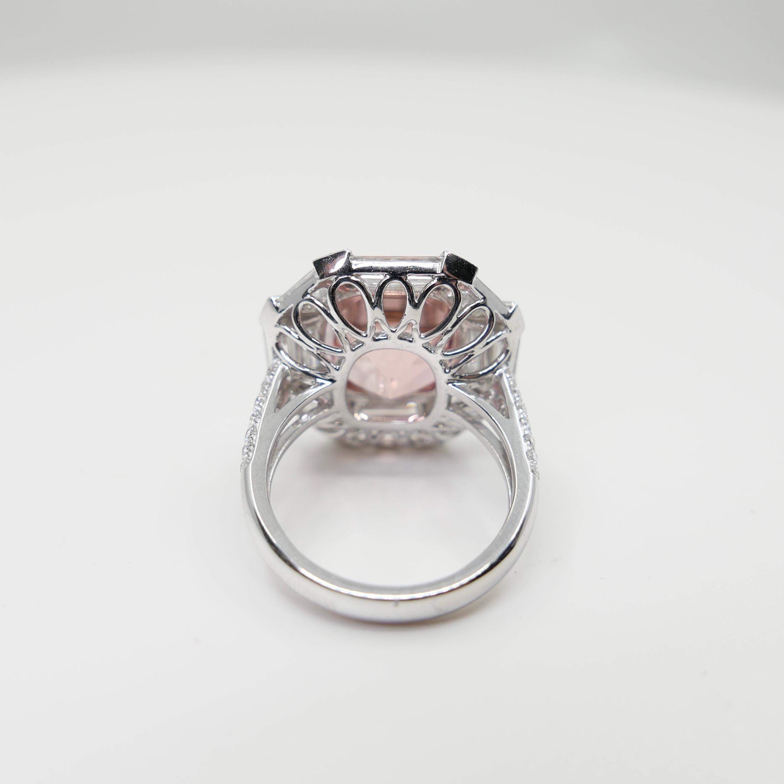 Anillo de turmalina rosa y diamantes de 10,43 quilates certificado por el GIA, una gran joya en venta 8