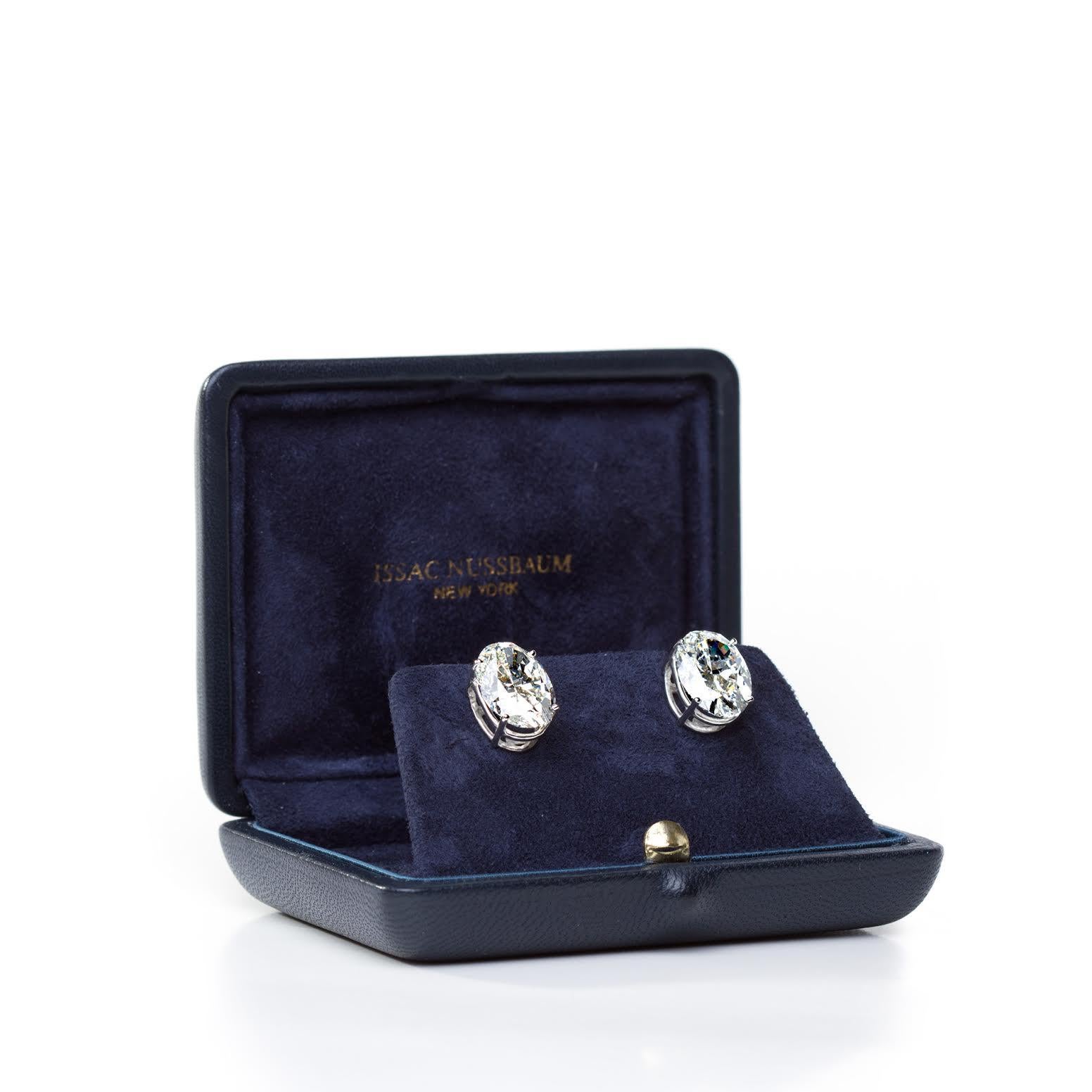 GIA Certified 10.48 Carat Oval Cut Diamond Stud Earrings In New Condition In New York, NY