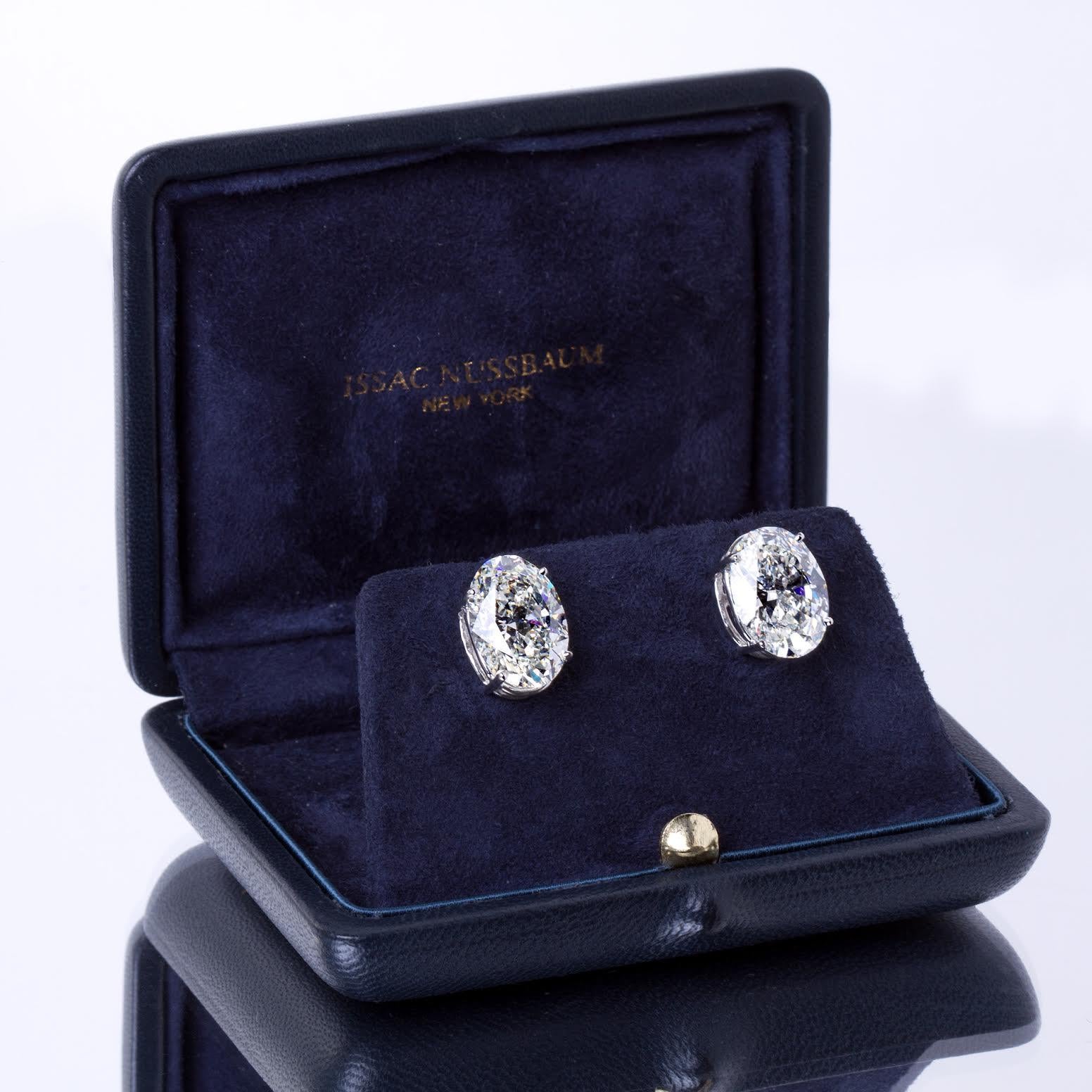 Women's GIA Certified 10.48 Carat Oval Cut Diamond Stud Earrings