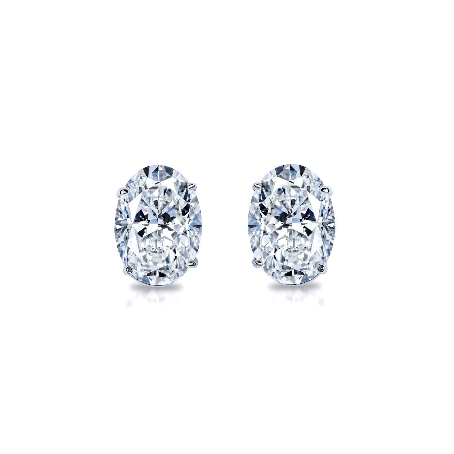 GIA Certified 10.48 Carat Oval Cut Diamond Stud Earrings 1
