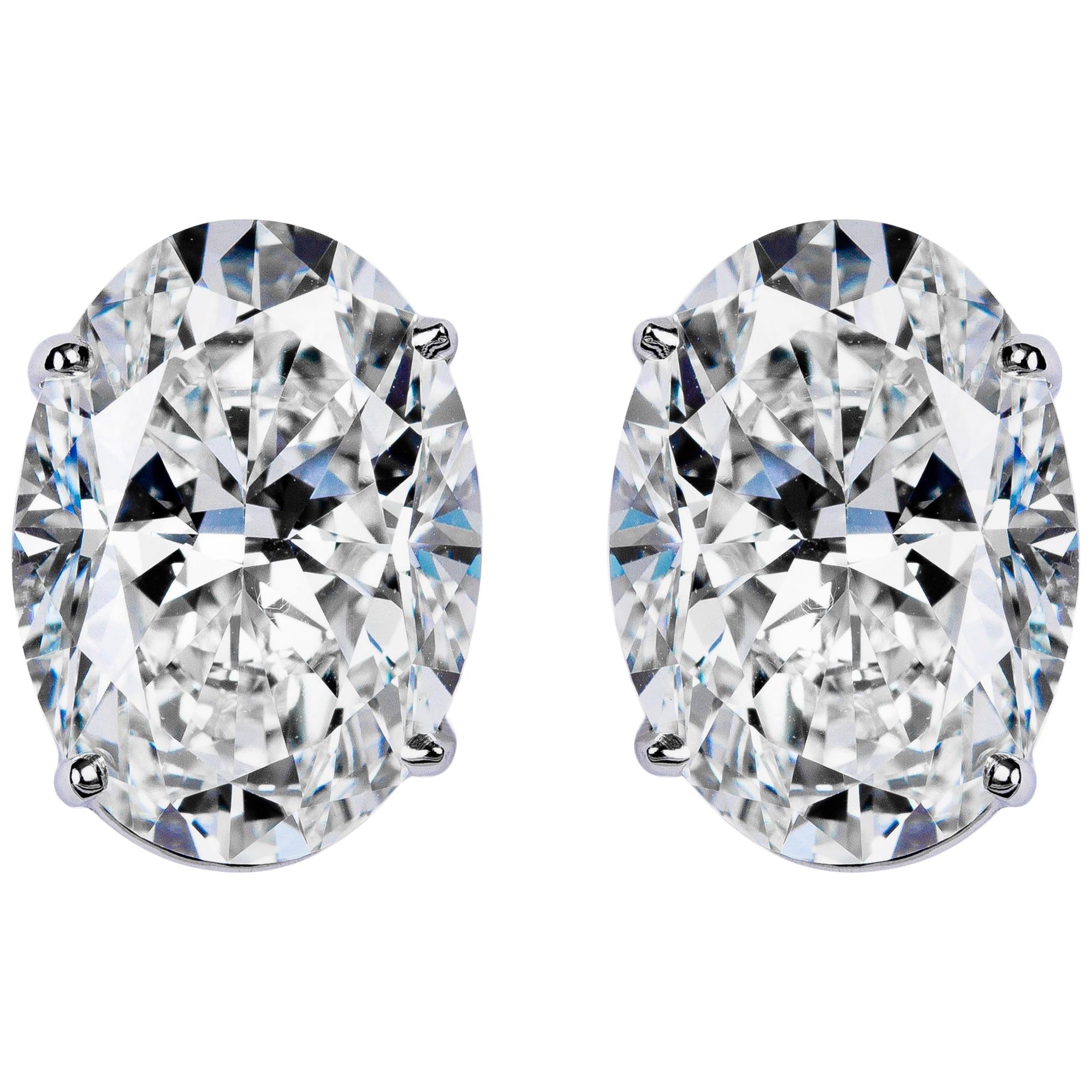 oval diamond stud earrings