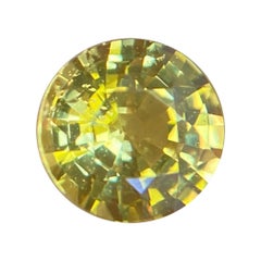 GIA Certified 1.04ct Untreated Vivid Yellow Sapphire Round Diamond Cut Gem