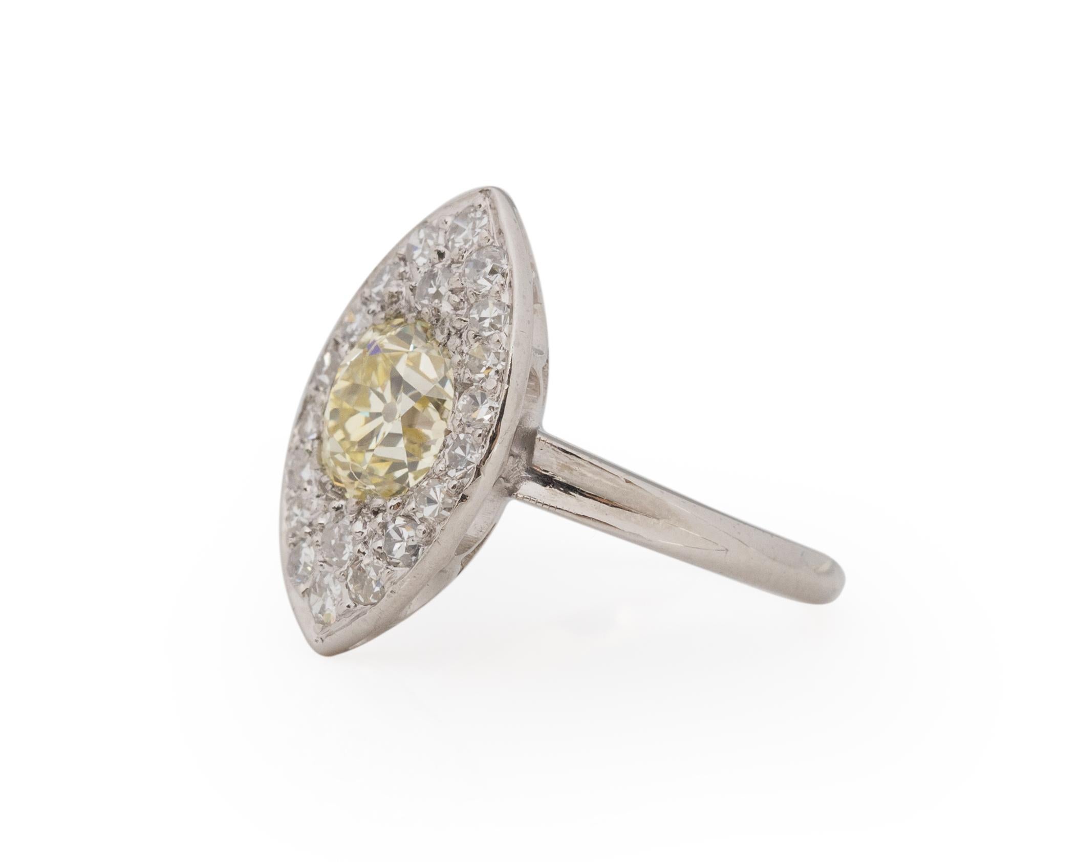 Old European Cut GIA Certified 1.05 Carat Art Deco Diamond Platinum Engagement Ring For Sale