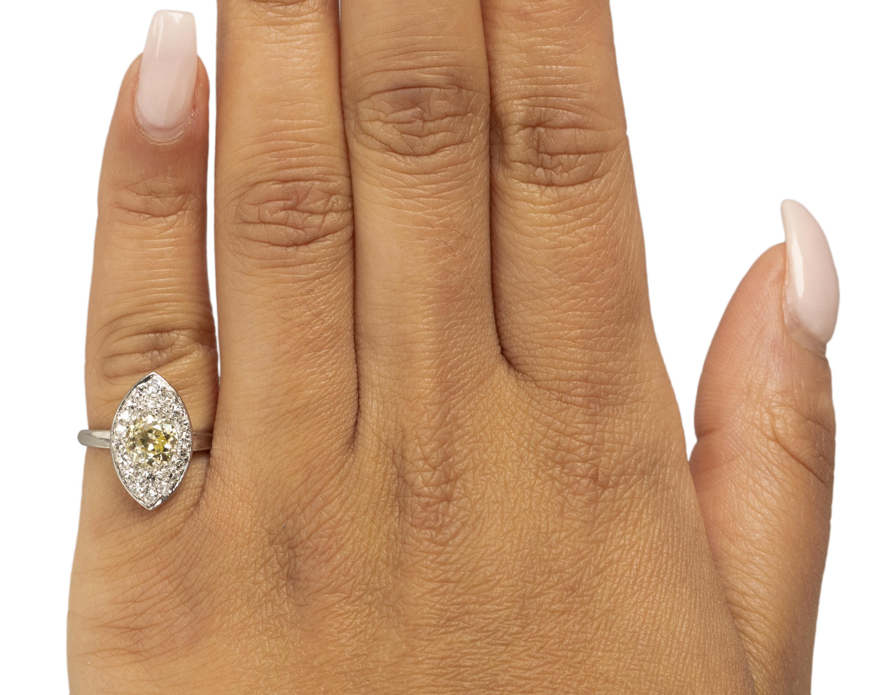 Women's GIA Certified 1.05 Carat Art Deco Diamond Platinum Engagement Ring For Sale