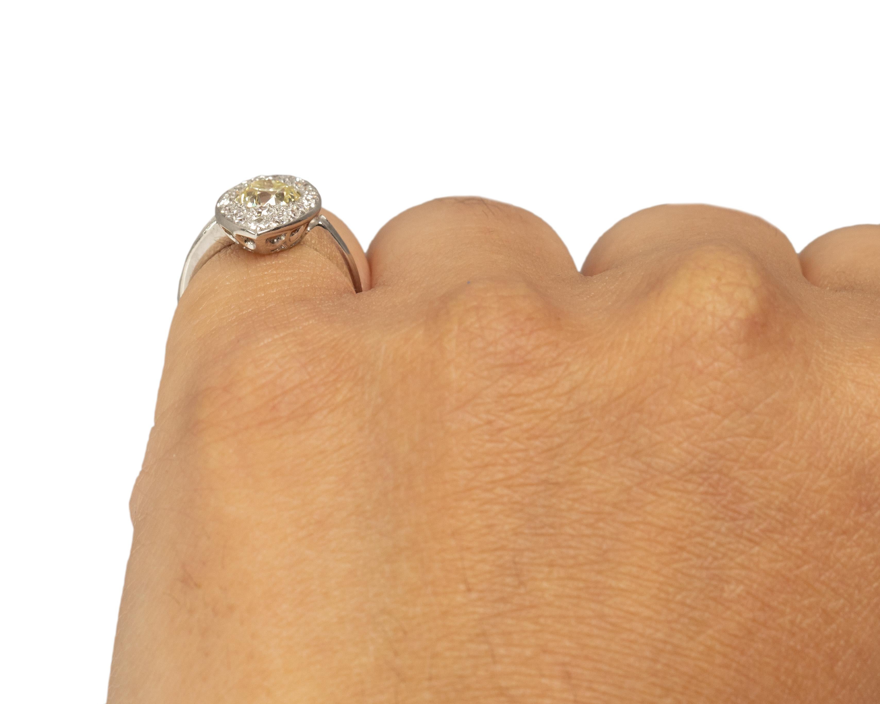 GIA Certified 1.05 Carat Art Deco Diamond Platinum Engagement Ring For Sale 1