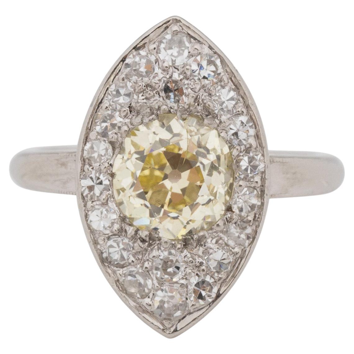 GIA Certified 1.05 Carat Art Deco Diamond Platinum Engagement Ring For Sale