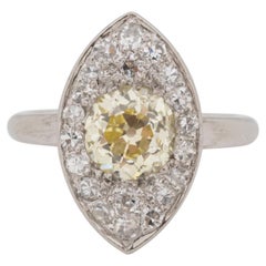 GIA zertifizierter 1,05 Karat Art Deco Diamant Platin Verlobungsring