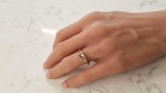 GIA Certified 1.05 Carat Cushion Cut Fancy Brown Diamond and Yellow Diamond Ring