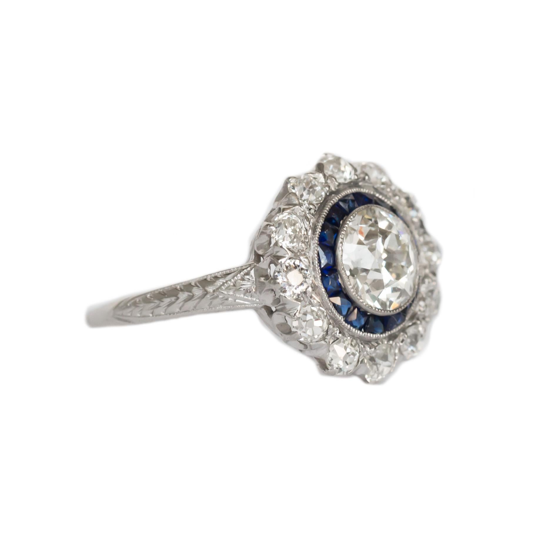 Art Deco GIA Certified 1.05 Carat Diamond Platinum Engagement Ring For Sale