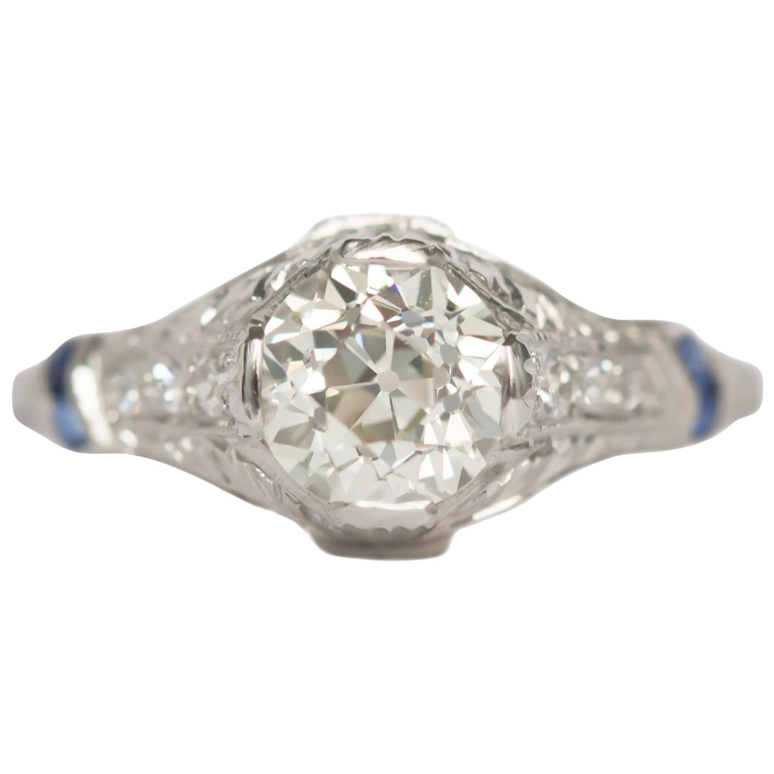 Bague de fiançailles en platine avec diamant de 1,05 carat certifié par le GIA