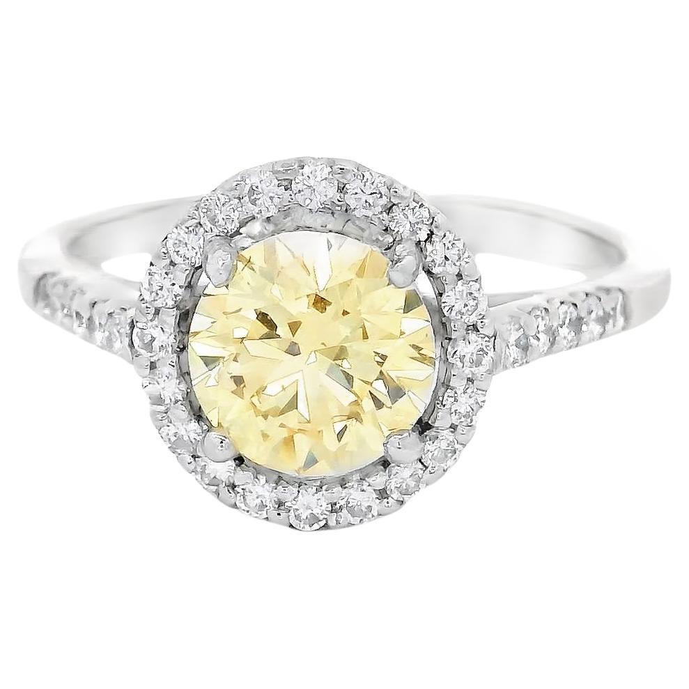 GIA Certified 1.05 Carat Fancy Yellow SI1 Clarity Diamond Ring
