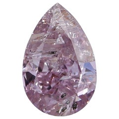 GIA Certified 1.05 Carat Natural Fancy Purplish Pink I3 Pear Shape Diamond