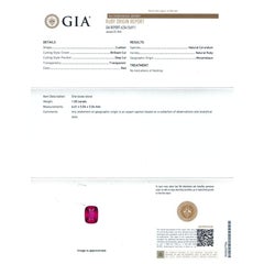 Natural Unheated Red Mozambique Ruby Gemstone 1.05 carats with GIA Report