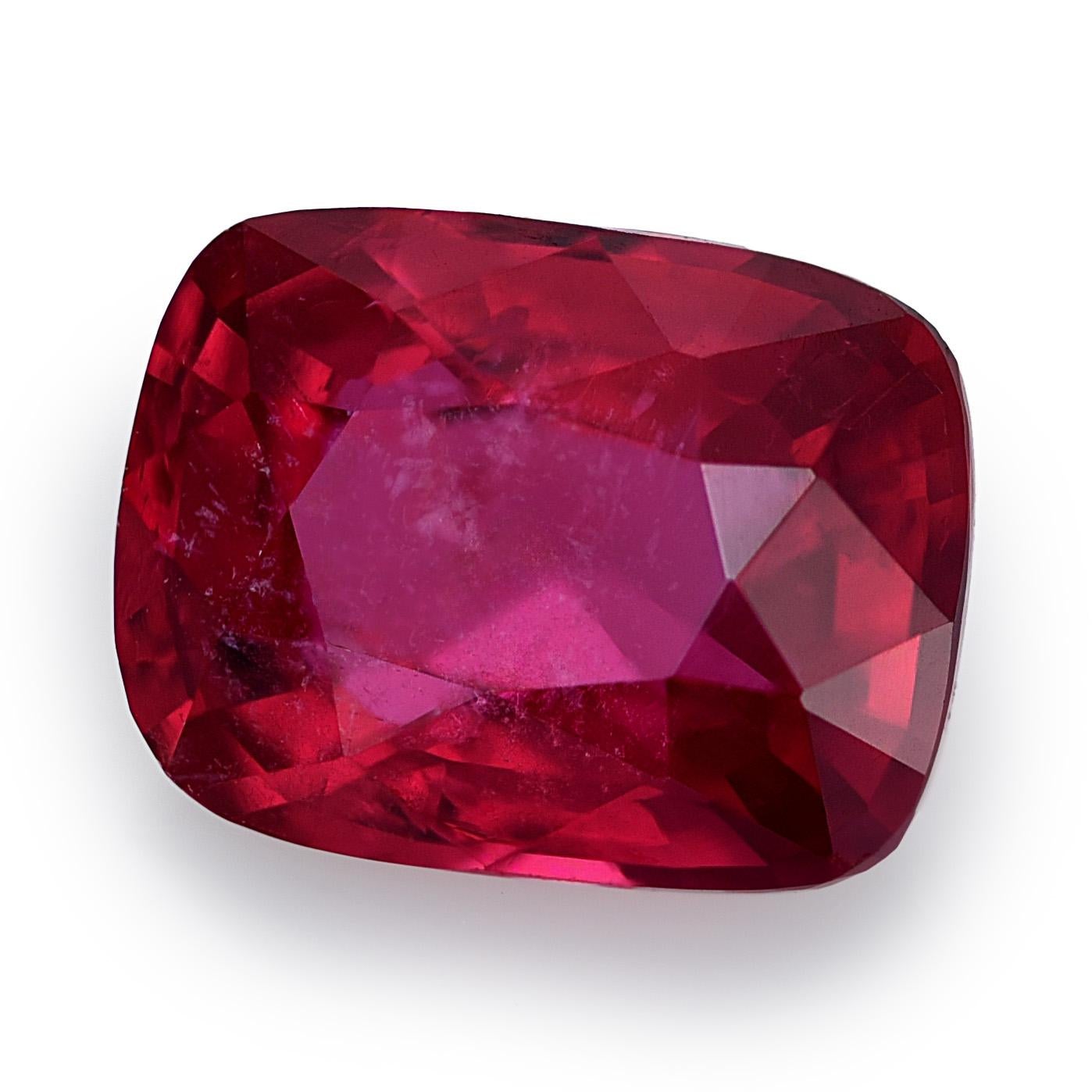 Mixed Cut GIA Certified 1.05 Carats Unheated Mozambique Ruby For Sale