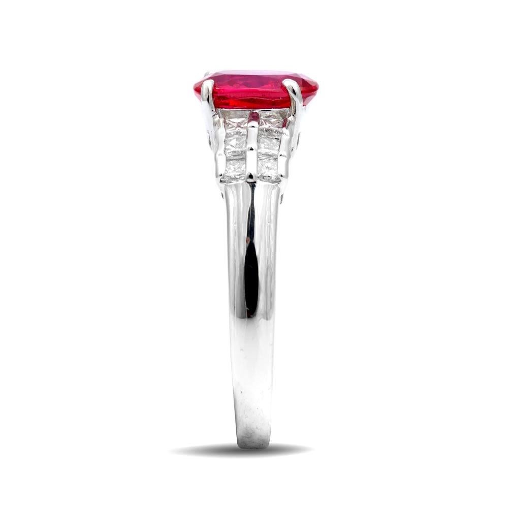 GIA Certified 1.05 Carats Unheated Ruby Diamonds set in Platinum Ring In New Condition For Sale In Los Angeles, CA