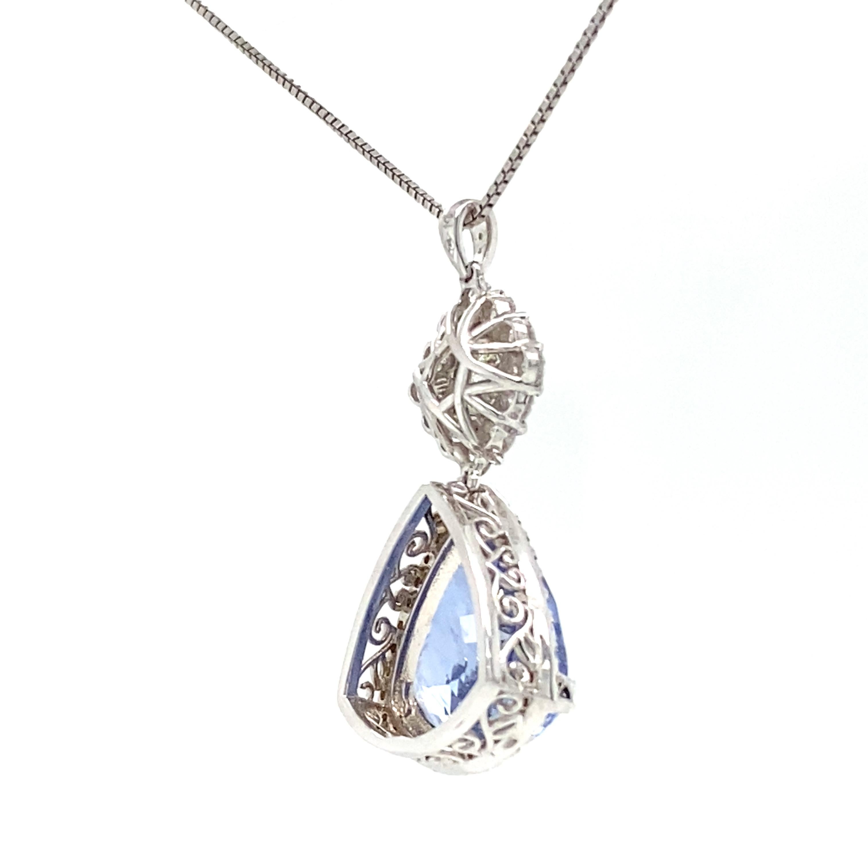 GIA Certified 10.50 Carat Sapphire Pendant In Excellent Condition In Carlsbad, CA