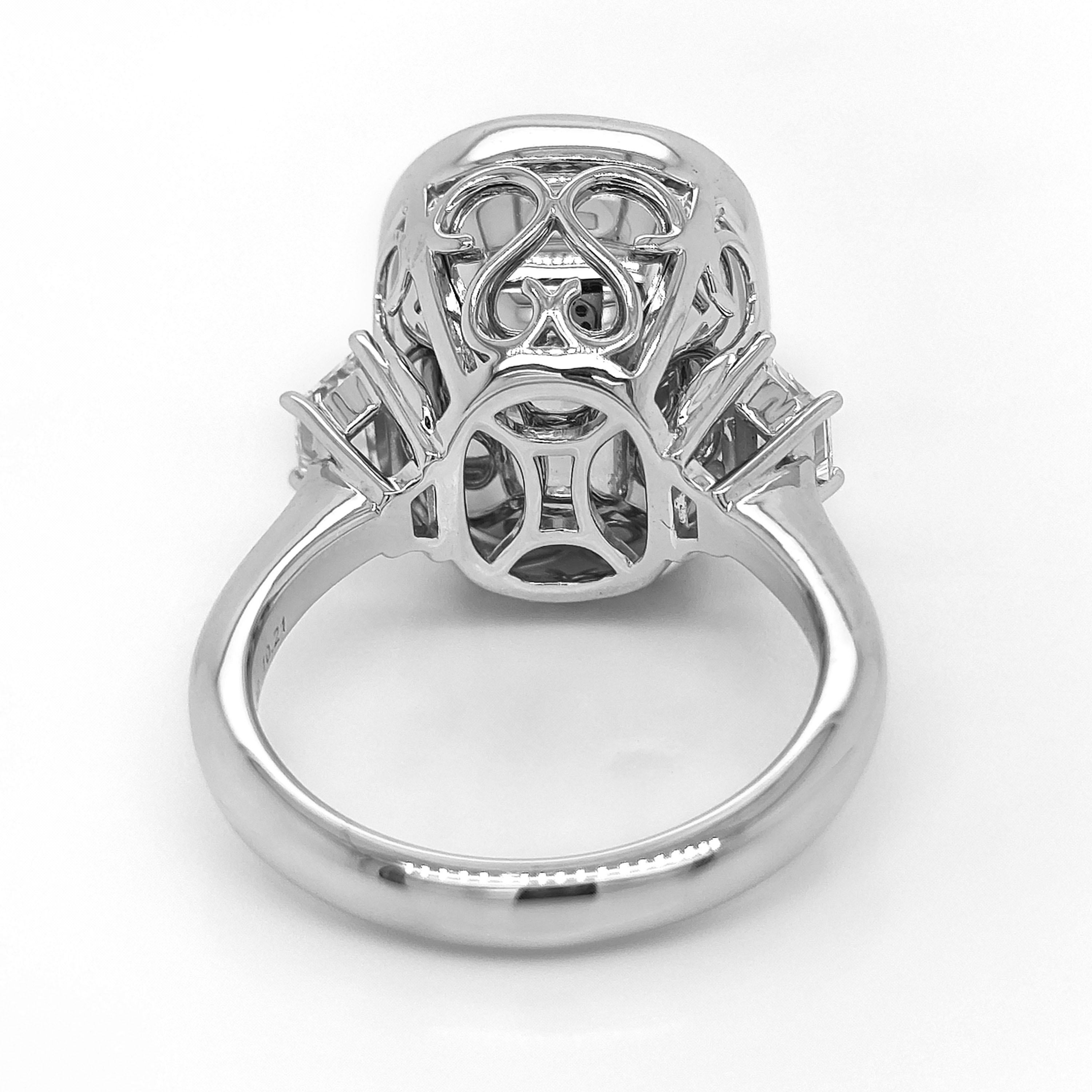 Mixed Cut GIA Certified 10.53 Carat Aquamarine and White Diamond White Gold Ring For Sale