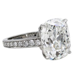 Issac Nussbaum GIA Certified 10.34 Elongated Cushion Brilliant Ring