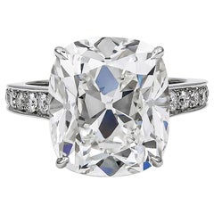 GIA Certified 10.59 Elongated Cushion Brilliant  Engagement Ring
