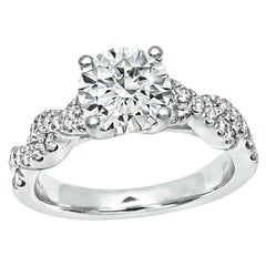 Bague de fiançailles avec diamant certifié GIA de 1.05 carats
