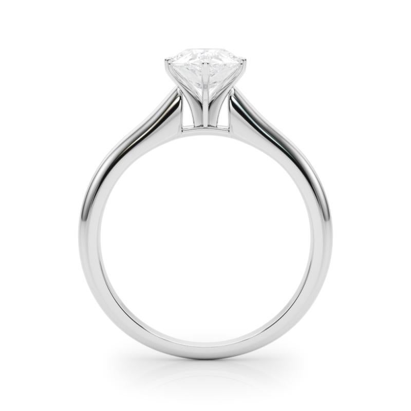 GIA Certified 1.05ct Pear Slim Band Classic Solitaire Platinum Diamond Ring Neuf - En vente à New York, NY