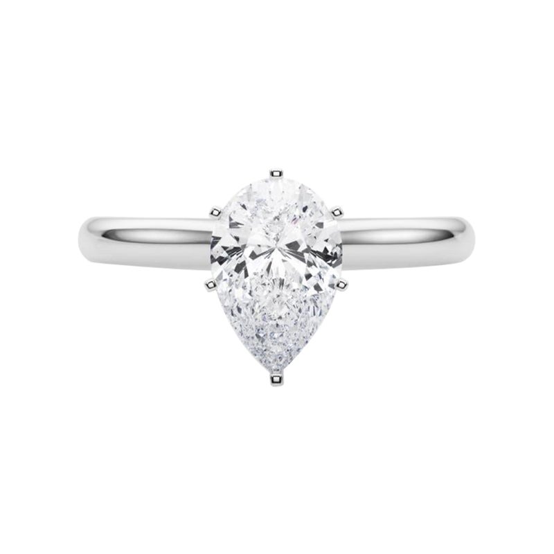 GIA zertifiziert 1,05ct Pear Slim Band Classic Solitaire Platin Diamantring