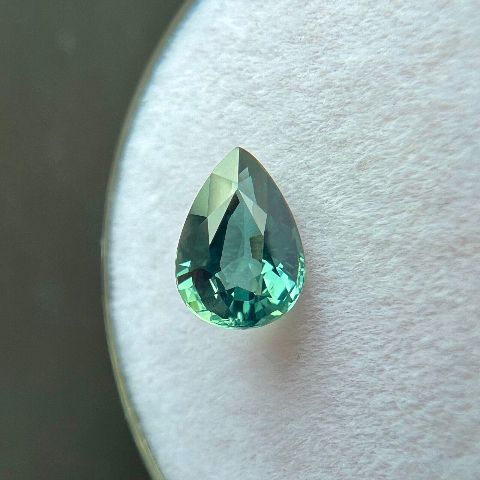 Gia Certified 1.05ct Unique Vivid Blue Untreated Sapphire Pear Teardrop Cut For Sale 1
