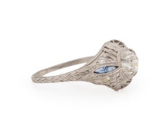 GIA-zertifizierter 1,06 Karat Art Deco Diamant Platin Verlobungsring